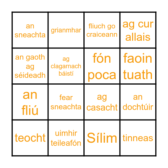 Biongó Bingo Card