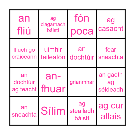Biongó Bingo Card