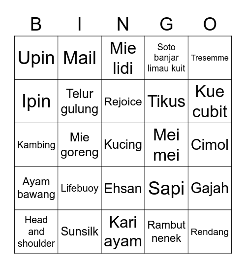 sadewadikap Bingo Card