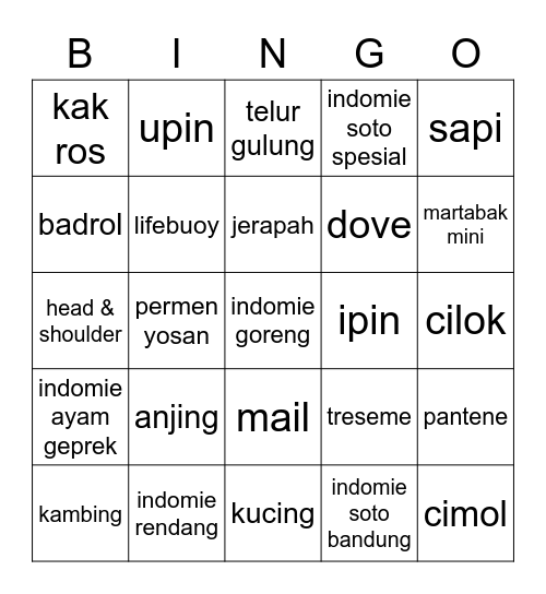 bingo jijelly Bingo Card
