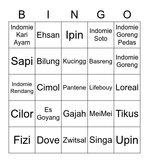 Winteo Bingo Card