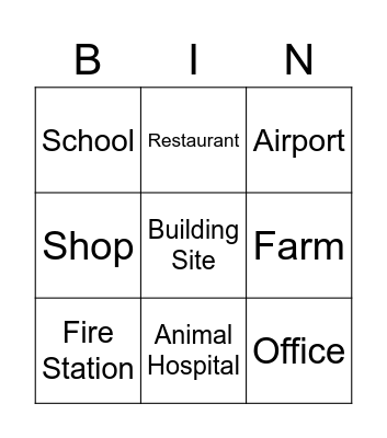 Workplaces Bingo Card