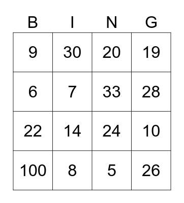 Addition and Subtraction Bingo! Bingo Card