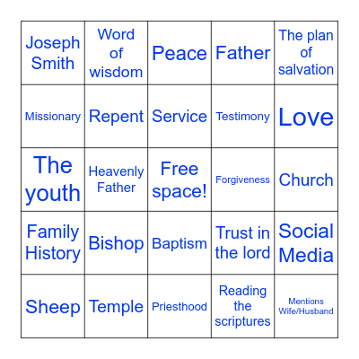 General Confrence Bingo Card
