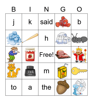 Phonogram Bingo Card