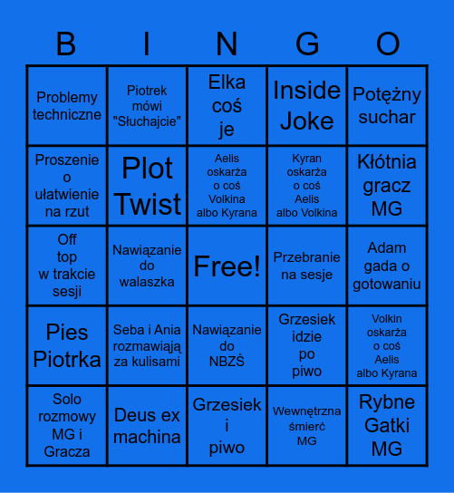 RPG Bingo Card