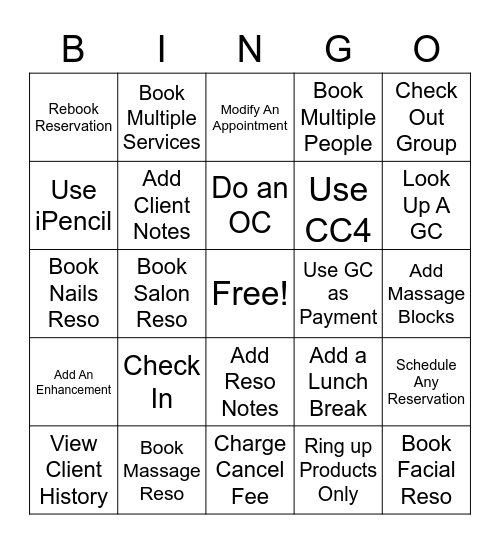 April Contest Bingo Card