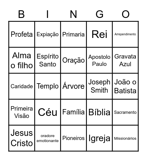 BINGO DA CONFERÊNCIA GERAL Bingo Card
