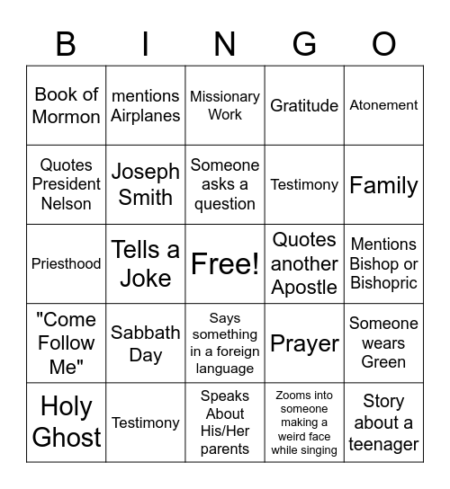 General Bingo 2022 Bingo Card