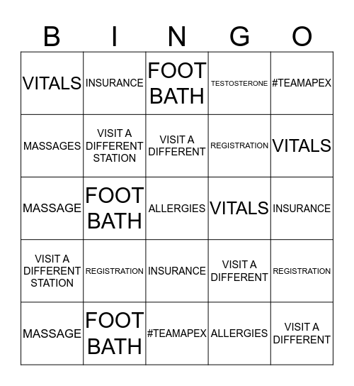 "FALL BACK INTO HEALTH"  Bingo Card