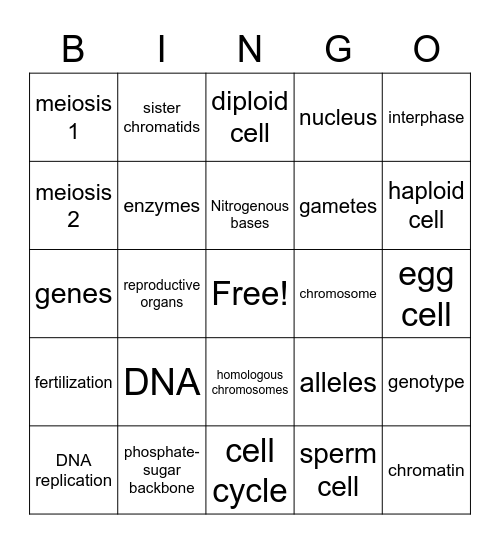 Unit 6 Part 1 Bingo Card