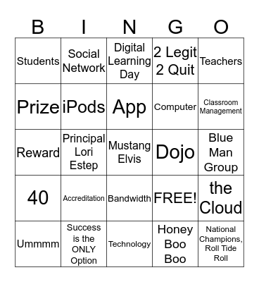 Mustang Bingo Card