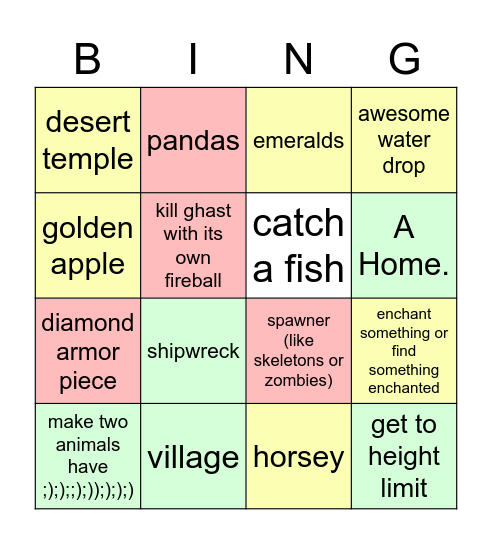 MIENCRATF Bingo Card