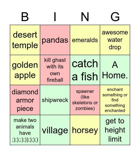 MIENCRATF Bingo Card