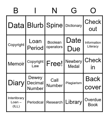 Book Bingo Card