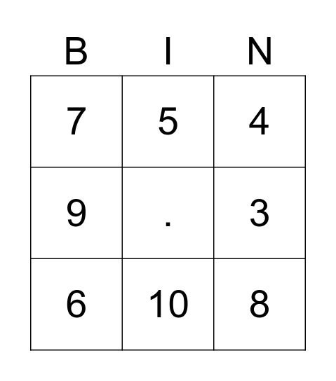 Rekenrek Bingo Card