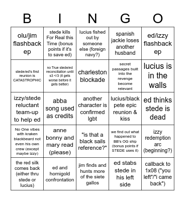 ofmd s2 predictions v.1 Bingo Card