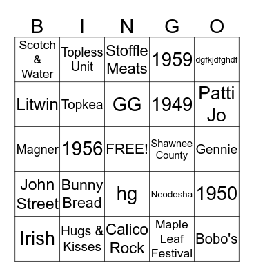 Magner Reunion  Bingo Card