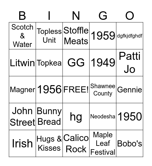 Magner Reunion  Bingo Card