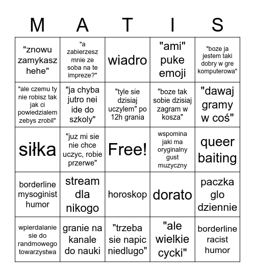 matibsp bingo Card