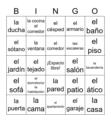 La casa Bingo Card