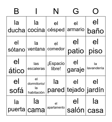 La casa Bingo Card