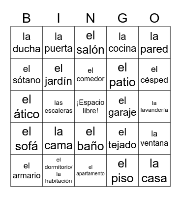 La casa Bingo Card
