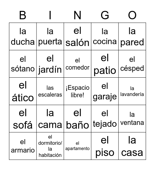 La casa Bingo Card