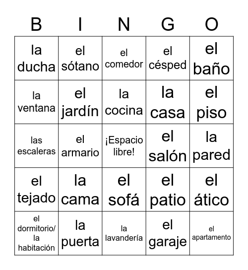La casa Bingo Card