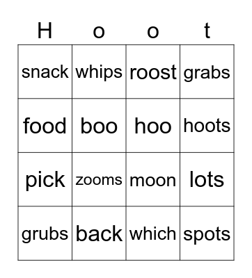 Hoot Hoot Bingo Card