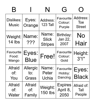 Fine Arts ID Card Bingo Card