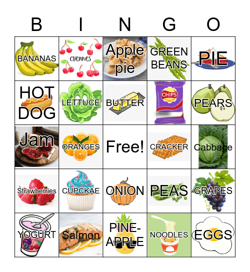 Grocery Bingo Card