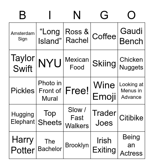 Hinge Bingo Card