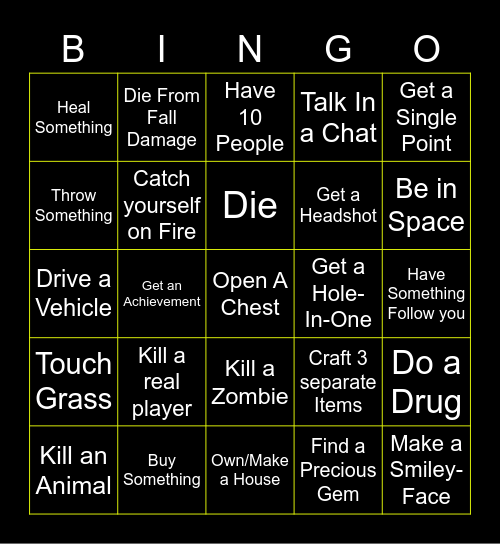 Gamer Bingo Card