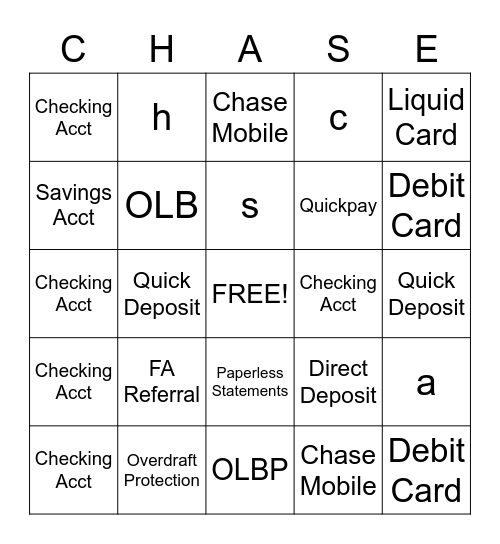 PB Bingo Card