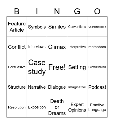 Composition Bingo Card