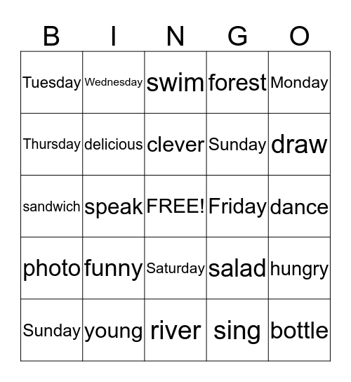 G5 BINGO Card