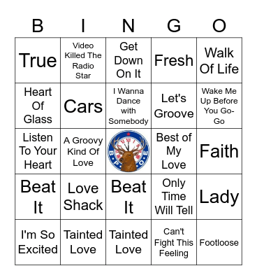 80's Mix Bingo Card