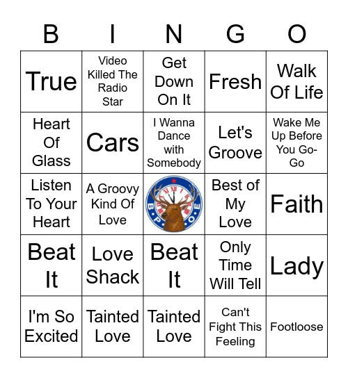 80's Mix Bingo Card