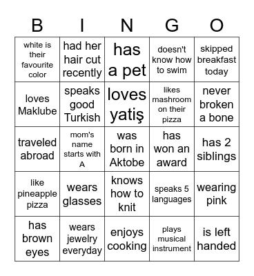 Bingo Card
