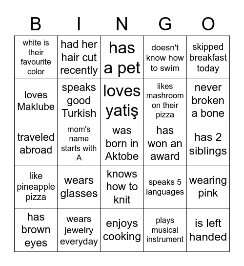 Bingo Card