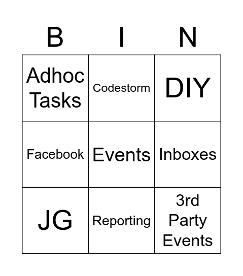 Assistants Bingp Bingo Card