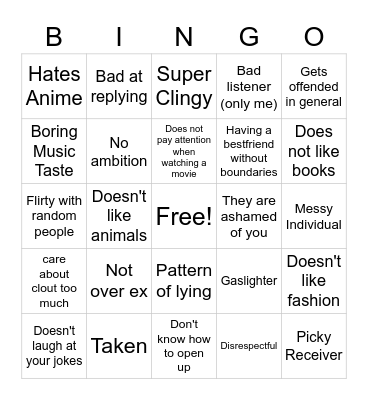 CUAD'S RED FLAG EXTRAVAGANZA Bingo Card