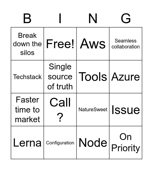 Frolic Bingo Card