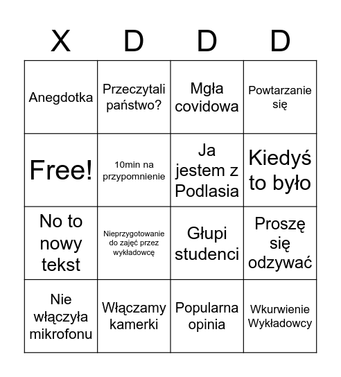 Beata socjologia bingo Card
