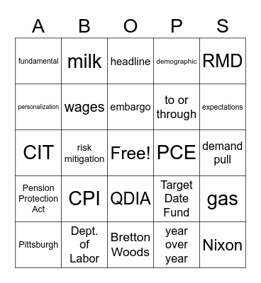 403(B) I N G O Bingo Card