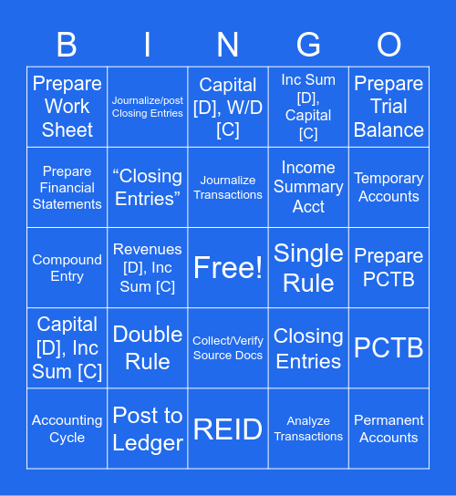 Chapter 10: Let's Review! Bingo Card