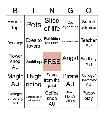 Hyunin Bingo Card