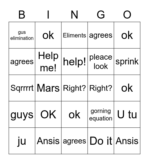 FEM bingo 2 Bingo Card