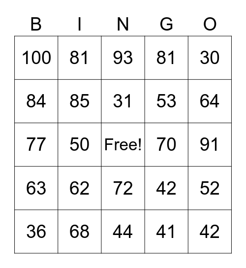 2 digit addition with regrouping Bingo Card